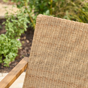 Ensemble de jardin contemporain en rotin 2 places avec table basse, mobilier d'extérieur résistant aux intempéries, structure en teck - Product Image 5