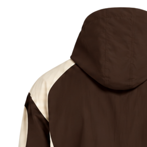 Veste coupe-vent à capuche légère pour homme, couleur neutre marron, avec fermeture éclair quart de tour, idéale pour les sports de plein air, la course à pied et les tenues décontractées - Product Image 4