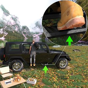 Pedane Laterali in Acciaio e Barre Nerf per Jeep Wrangler JK 4 Porte 2007-2017, Compatibili con Piastre di Protezione Off-Road - Product Image 5