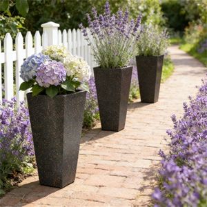 Pot de fleurs et jardinière en plastique brun de haute qualité pour usage extérieur et intérieur - Product Image 3