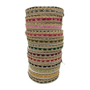 High Quality Designer Cotton Net Lace Ribbons Crochet <b>Yarn</b> Machine Embroidered <b>Sequins</b> Garter Dress Decoration Wholesale Price - Product Image 1