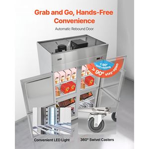 Congelatore Commerciale in Acciaio Inox, Larghezza 31,89 Pollici, 31,4 Piedi Cubi, Scongelamento Automatico, Congelatore Verticale a Quattro Porte, 6a Generazione - Product Image 5