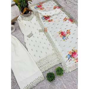 Beautiful Heavy Embroidery Sequence Worktop-Bottom and Dupatta <b>Indian</b> & <b>Pakistani</b> <b>Clothing</b> - Product Image 6