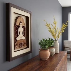 3D Layered 5-Layer <b>Framed</b> Wood Veneer Modern <b>Wall</b> Decor Storage Box with Multifunction <b>Design</b> - Product Image 4