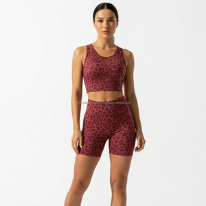 Private Label Yoga Set Sublimated Sports <b>Bra</b> Scrunch Butt Shorts Women Gym Workout Fitness Activewear High Waist Elastic Waist - Product Image 2