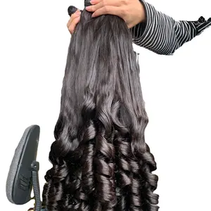 Wholesale Vietnamese human hair Magic bouncy natural color and mixed color Wig