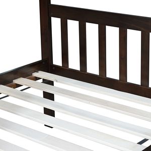 Letto a Castello Convertibile in Legno di Gomma con Letto Estraibile per Bambini con Scala di Sicurezza - Product Image 5