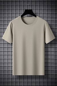 Camiseta de Algodón Lisa con Cuello Redondo para Hombre, Transpirable, Suave, Ligera, Cómoda, Informal, para Uso Diario, Verano - Product Image 2