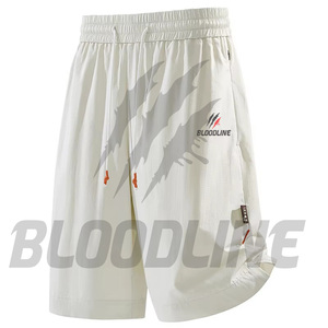 Shorts de sport noirs pour homme Bloodline, taille mi-haute, cordon de serrage, séchage rapide, logo avant, style sportif - Product Image 2