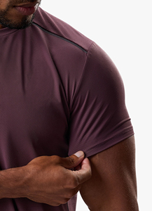 T-shirt de sport pour homme, coupe ajustée, séchage rapide, entraînement athlétique, haut de sport, logo personnalisé OEM - Product Image 5