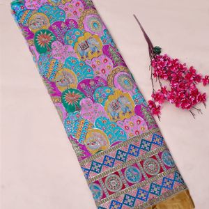 ลายมัสตาร์ดสีทองเงิน ลายช้าง ลายขนนกยูง ลายซุ้มโค้ง ลายต้นปาล์มเขตร้อน ลายหอยเชลล์ ลายจารอกา ลายมรดก - Product Image 6