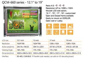 หน้าจอ TFT LCD ขนาด 15 นิ้ว รุ่น HMT QCM-660AB15 ความละเอียด 1024x768 สำหรับใช้ในลิฟต์ รับประกัน 1 ปี รองรับอินเทอร์เฟซ RSL/RS485 - Product Image 3
