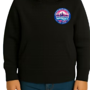Sweat à capuche brodé noir pour garçon, pull décontracté à manches longues, streetwear quotidien, vêtement confortable pour un style de vie actif - Product Image 3