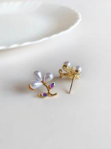 Pendientes de Perlas con Acabado Plateado, Ligeros, para Uso Diario, Estilo Étnico, Producto al por Mayor, Joyería de Moda para Mujer - Product Image 2