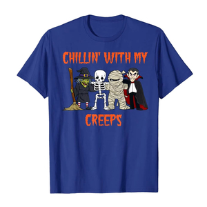 Halloween Men's Breathable Cotton T-Shirt Durable Retro Vintage Witch on Broom Design Front Customizable Silk Screen Printed - Product Image 4