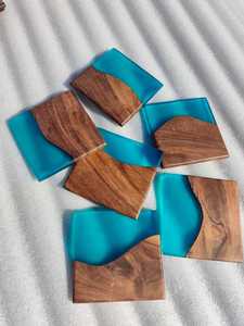 ชุดจานรองแก้วเรซิ่นทำมือรักษ์โลก 6 ชิ้น สีสันปรับแต่งได้ รูปทรงกลม สำหรับตกแต่งบ้านและเป็นของขวัญขึ้นบ้านใหม่ - Product Image 6