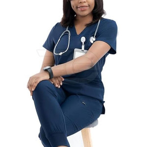 Hospital Workwear <b>Scrubs</b> Professional Lightweight Comfortable Medical Uniform Healthcare Staff 100% Cotton Custom Logo - Product Image 4