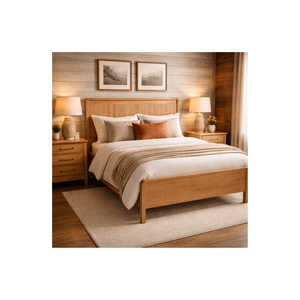 RIVEO RANGLE Collection Direct Supply Durable Solid Wood Bedroom Furniture OEM ODM Customized High Quality Wooden <b>Bed</b> - Product Image 1