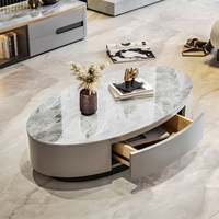 Table basse ronde de luxe en marbre et résine avec pieds en métal, design moderne, durable, écologique, pierre naturelle pour salon
