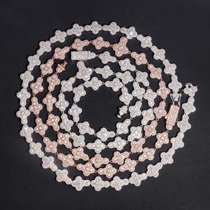 Conjunto de Collar de Trébol de Moissanita de Lujo, Joyería Hip Hop con Incrustaciones de Diamantes VVS, Cadena con Brillo de Diamante en Oro Rosa y Plata - Product Image 2