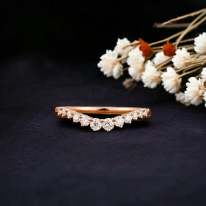 Anillo Delicado Curvo de Circonia Cúbica con Diseño Único, Corte Redondo, Plata de Ley 925, Anillos de Boda, Anillos de Compromiso, Joyería para Aniversario - Product Image 5