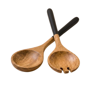 Eco-Friendly Natural Wooden Salad Server Set Handcrafted Teak Wood <b>Serving</b> Spoon And Fork Long Handle Salad <b>Tongs</b> Wholesale Buk - Product Image 6