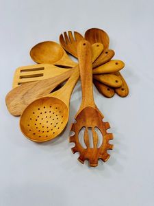 Organic Wooden Eating Spoon Set Eco Friendly Tableware Dining Kitchen Flatware Everyday Essential - Product Image 4