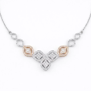 Collar con Colgante de Diamante Geométrico, Chapado en Oro Rosa, Cadena de Serpiente de Acero Inoxidable, Joyería Clásica para Mujer para Uso Diario - Product Image 2