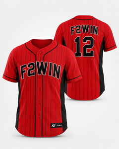 F2WIN เสื้อเบสบอลชายลายทางแขนสั้นเอวยางยืดระบายอากาศแห้งเร็วโพลีเอสเตอร์ 100% ชุดกีฬาขนาดผู้ใหญ่ - Product Image 5