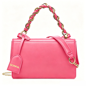 2026 New Style Fashion Pink Women's High Quality PU Leather Small <b>Square</b> Bag with Metal Chain Handbag Design - Product Image 3