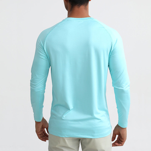 Camiseta de Pesca de Manga Larga de Primera Calidad, Ligera, UPF50+, de Secado Rápido, Transpirable, de Algodón y Bambú, Cuello Redondo, Lisa, para Hombre - Product Image 3