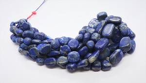 Perles de lapis-lazuli naturel AAA, forme de pépite lisse, 8-18 mm, perles de pierre précieuse lapis-lazuli bleu poli, 16 pouces, pour la création de bijoux - Product Image 5