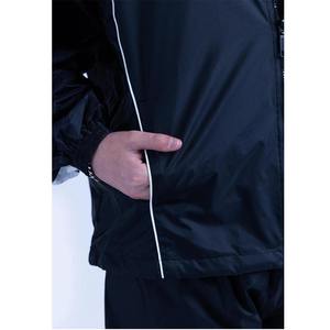 OEM Men Custom Logo Sports Tracksuit <b>Black</b> Nylon <b>Windbreaker</b> Jacket and Pants Set Wholesale - Product Image 2