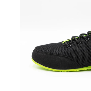 Zapatos de Boxeo Profesionales para Hombre y Mujer, Zapatos de Lucha Libre y Levantamiento de Pesas, con Cordones, de Malla Ligera, Negros con Verde Neón - Product Image 6