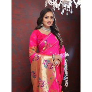 DISEÑADOR PAITHANI SEDA SAREE CON BLUSA DESCOSADA RANI - Product Image 2