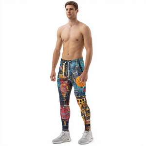 Pantalon de compression de basketball de haute qualité pour hommes, leggings imprimés pour le football et le basketball, legging de basketball par sublimation - Product Image 2