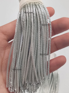 French Style <b>Silver</b> Metallic Tassels Pair Decorative <b>Wire</b> Fringe for Ceremonial Style Accessories - Product Image 5