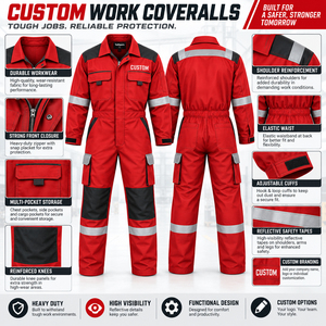 Custom <b>Mens</b> Industrial Workwear Coveralls Cotton Utility Jumpsuit Long Sleeve Factory Worker Mechanic Safety Uniform <b>Overalls</b> - Product Image 6
