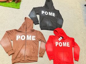 Nouvelle arrivée : sweat à capuche zippé en molleton de coton avec impression sérigraphique sur le devant et le dos, personnalisable pour homme, effet délavé soleil et strass. - Product Image 4