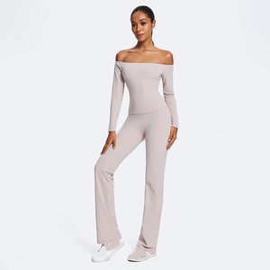 Ensemble de yoga 2 pièces imprimé en lyocell, séchage rapide, haute extensibilité : Crop top halter sans manches à quart de zip et short taille haute sans couture - Product Image 2