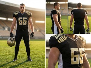 Uniformes de Fútbol Americano de la Mejor Calidad, Diseño Personalizado, Poliéster/Algodón, Manga Corta, Antibacterianos, Secado Rápido, Transpirables - Product Image 2