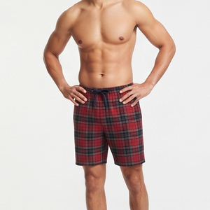 Shorts en flanelle 100% coton pour hommes, avec cordon de serrage à la taille, shorts de nuit à carreaux, shorts de nuit en flanelle de haute qualité pour hommes - Product Image 1