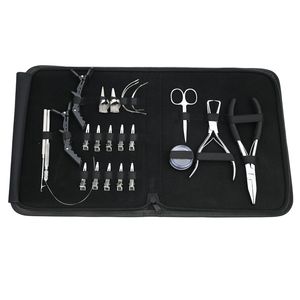 Nouveau Kit d'Outils pour Extensions de Cheveux : Pince à Sertir Plate, Pince de Retrait MicroLink, Ciseaux à Boucles, Clips, Aiguille à Séparer les Mèches, Boîte de Perles - Product Image 1