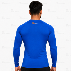 Mens <b>Long</b> <b>Sleeve</b> Compression Shirts for Football <b>Training</b> Flexible athletic fabric Crew Neck Full <b>Sleeve</b> Sports <b>Top</b> - Product Image 4