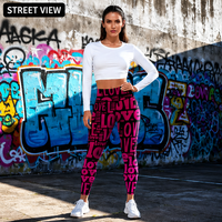 Pantalones de yoga de cintura alta para mujer, talla grande, con estampado de mapa del mundo de la estrecho de Hormuz y leopardo, elásticos en cuatro direcciones, ecológicos, personalizables por sublimación