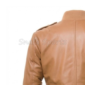 New Breathable & Comfortable Solid Color Customizable Leather Jacket Premium Quality for Men Style With Leather - Product Image 6