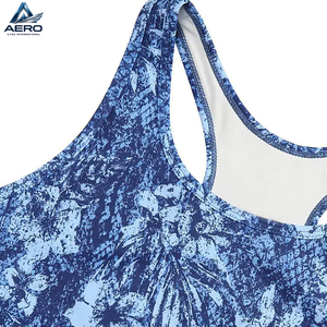 Graphic Print <b>Blue</b> Oceanic Motif Breathable OEM ODM Service Good Supplier New Trendy Comfortable Women Gym Fitness Wear <b>Bra</b> - Product Image 6