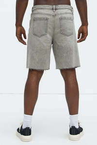 Shorts en jean déchirés pour hommes, shorts en jean style charpentier, shorts en jean cargo, shorts en jean à double genouillère, streetwear confortable et tendance - Product Image 4