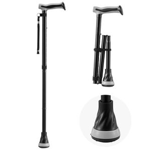 Bastone da Passeggio Pieghevole a 8 Livelli di Altezza Regolabile con Impugnatura in Schiuma per Terapia di Riabilitazione Domiciliare - Product Image 1