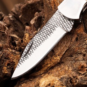Custom Handmade Industrial/DIY Grade Utility Pocket Folding <b>Knife</b> 7.5 Inch Stainless Steel <b>Bone</b> <b>Handle</b> Straight Clip OEM - Product Image 2